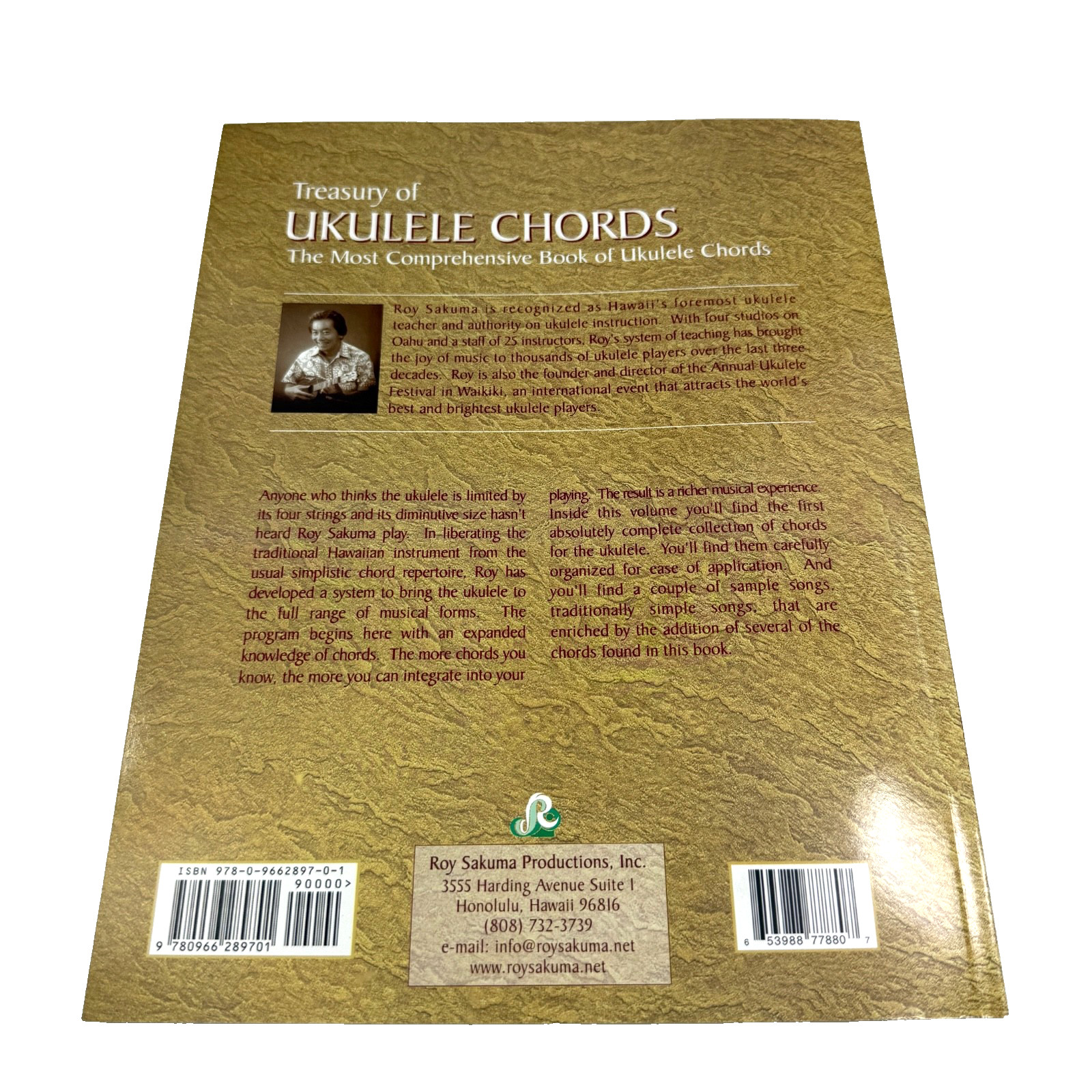 Treasury of Ukulele Chords Paperback Soft Cover Guide by Sakuma Roy – Brand New!