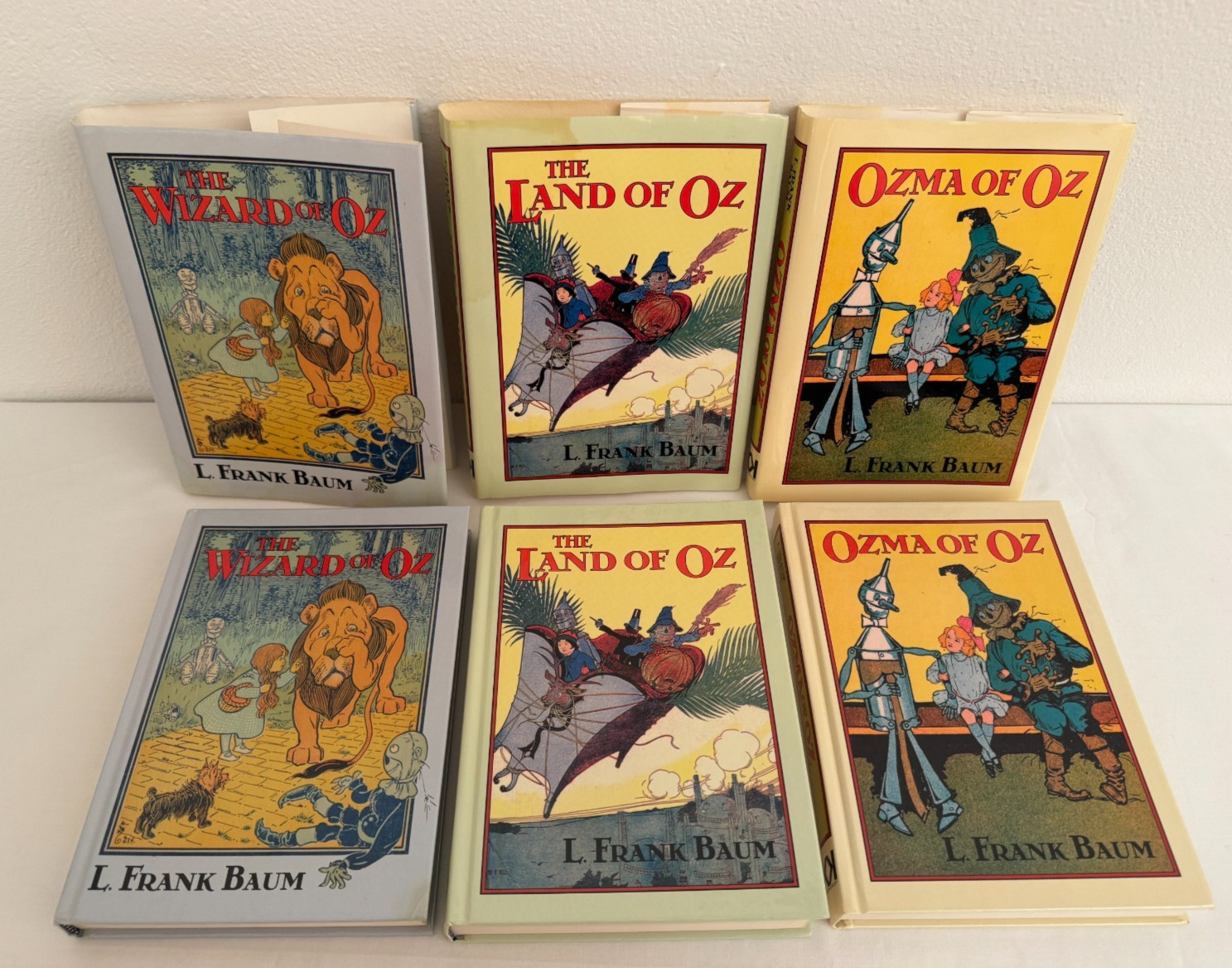 Wizard of Oz Books by L. Frank Baum Lot of 6 Large Print Books, 3 HC w/DJ, 3 PB
