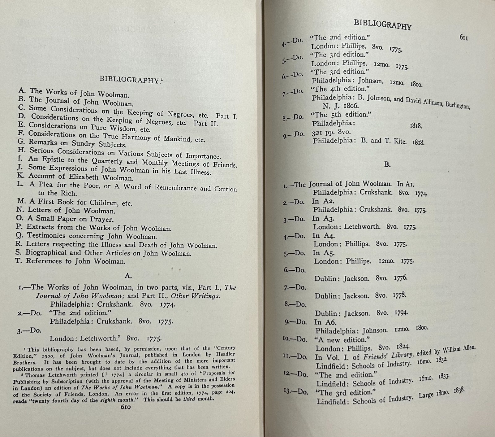 The Journal and Essays of John Woolman, Gummere, ed., 1922, HARDCOVER