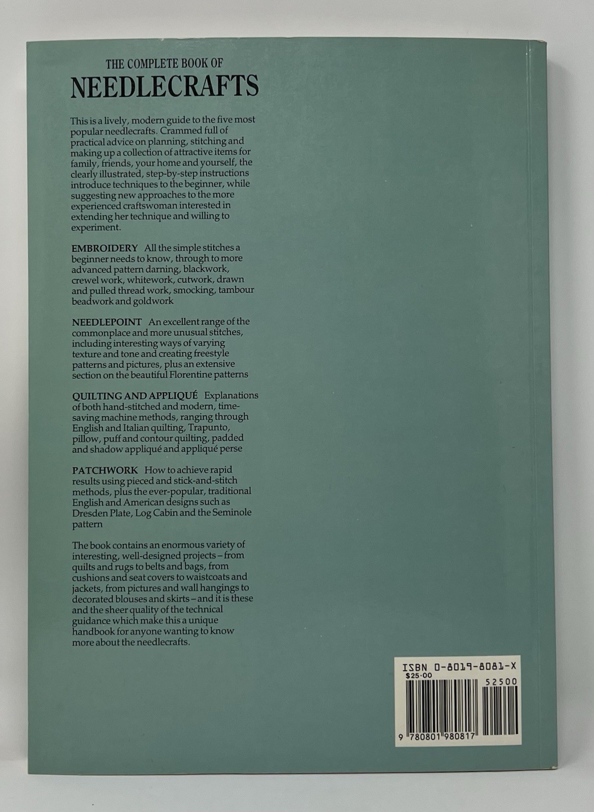 1990 The Complete Book of Needlecraft By CAROLINE OLLARD, Softcover, 240 Pages