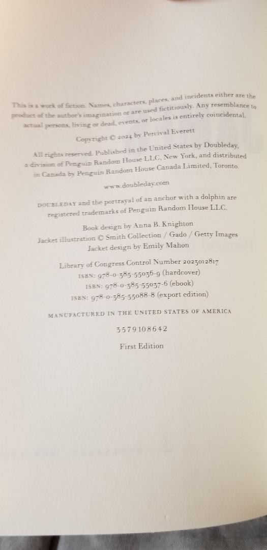 Percival Everett – JAMES – SIGNED stated First edition / 2nd printing -Fine cond