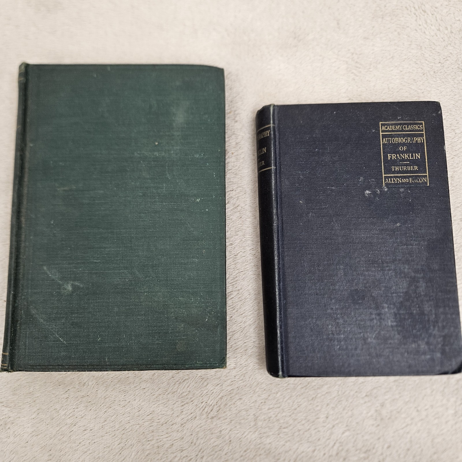 Autobiography Of Benjamin Franklin & Other Papers Set Of 2 Vintage Hardcover