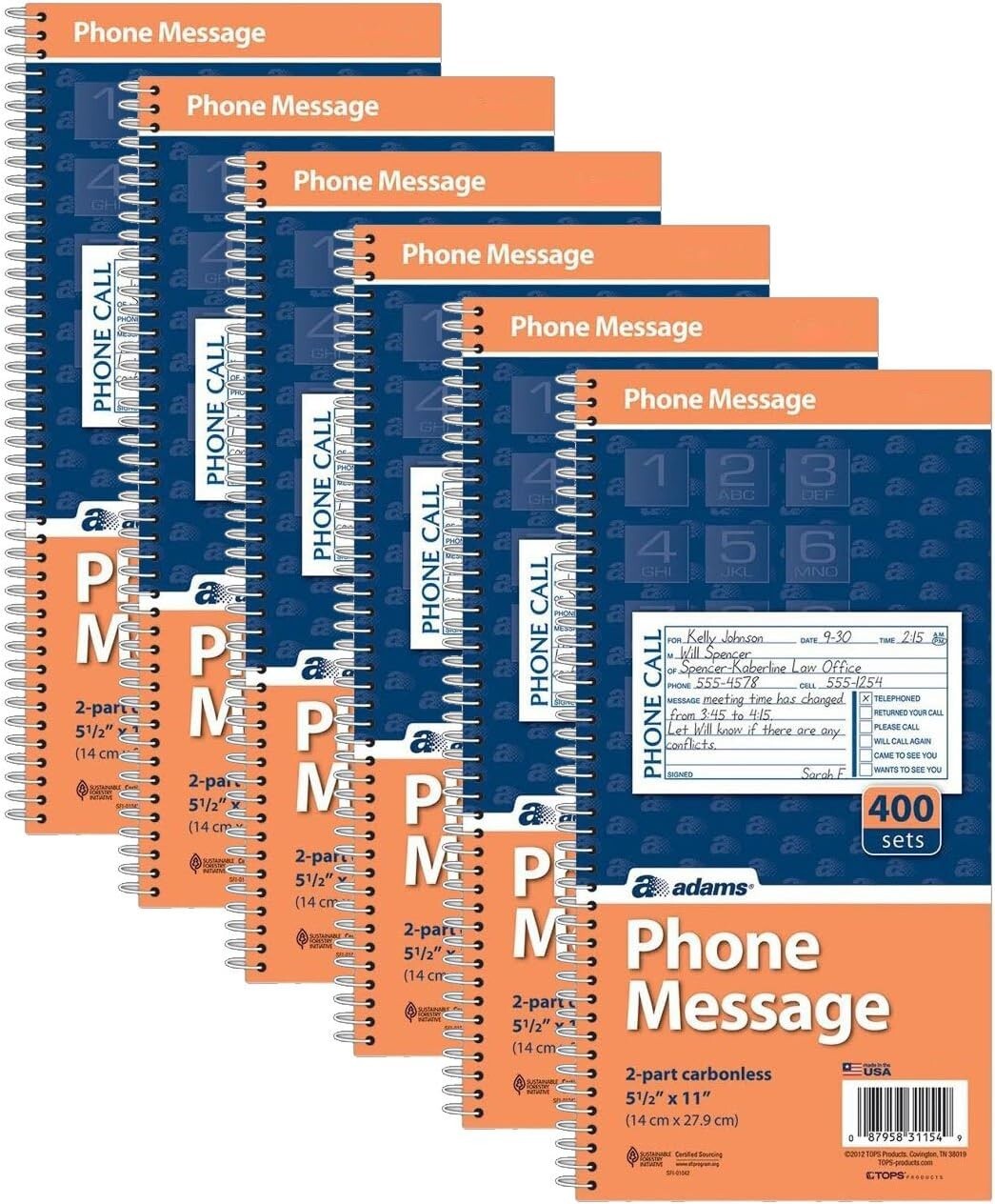 Spiral Bound Note Taking Books – 6 Pack for Easy Phone Message Management