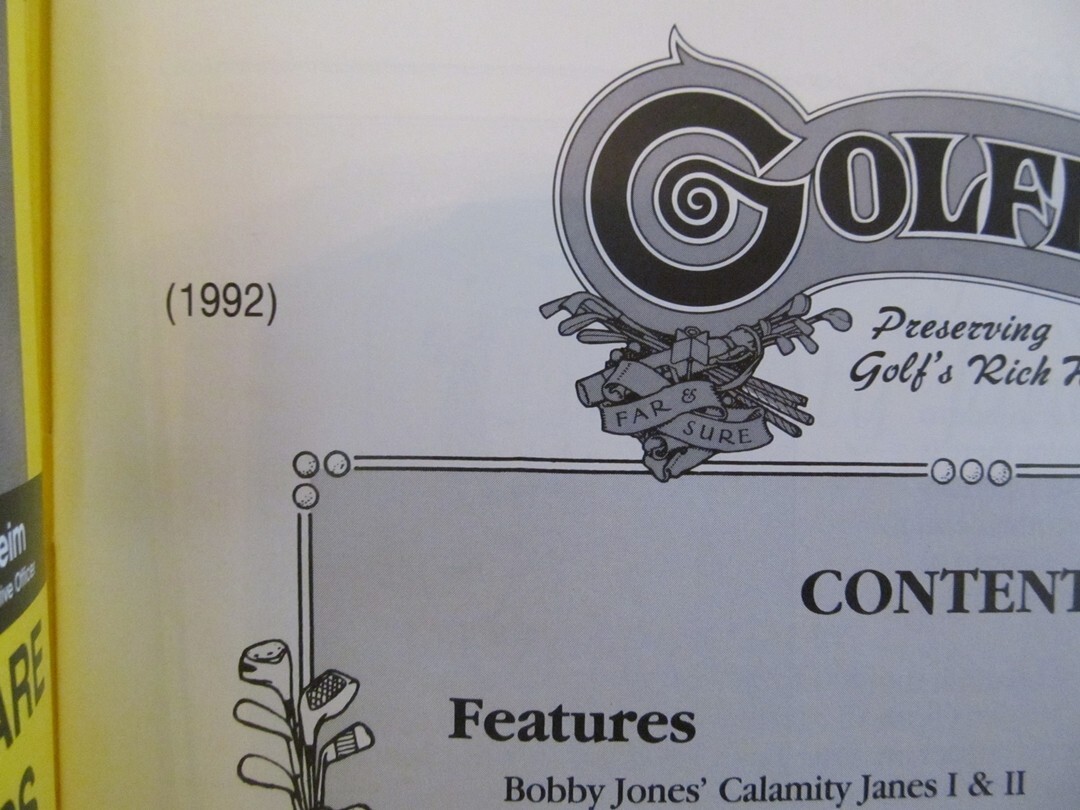 GOLFIANA MAGAZINE 1992 VOL 4 # 2 GREAT CONDITION 44 PAGES + COVERS